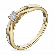 Кольцо из желтого золота с бриллиантом (изготовление)