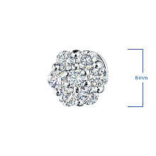 Пусеты из белого золота c бриллиантами