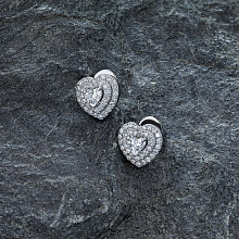 Пусеты из белого золота с бриллиантами (изготовление)