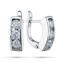 Серьги из белого золота c бриллиантами