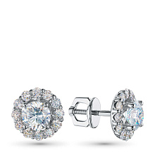 Пусеты из белого золота c бриллиантами