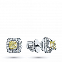 Пусеты из белого золота с бриллиантами (изготовление)