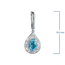 Серьги из белого золота с топазами и бриллиантами