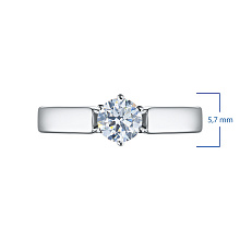 Помолвочное кольцо из белого золота с бриллиантом