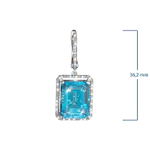 Серьги из белого золота с топазами и бриллиантами