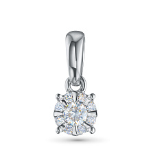 Классическая подвеска из серебра c бриллиантами