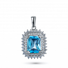 Подвеска из белого золота с бриллиантами и топазом (изготовление)