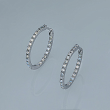 Серьги из серебра c бриллиантами