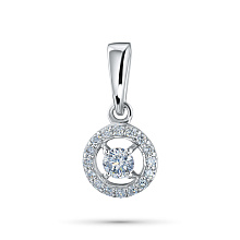 Подвеска из серебра c бриллиантами выращенными