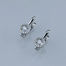 Серьги из серебра c бриллиантами