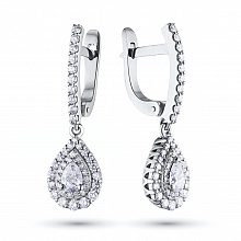 Серьги из белого золота с бриллиантами (изготовление)