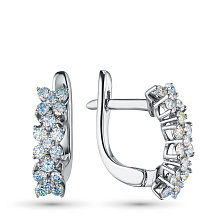 Серьги из серебра c бриллиантами