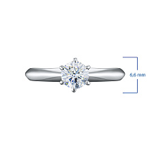 Кольцо из белого золота с бриллиантом выращенным