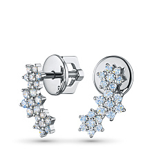 Пусеты из серебра c бриллиантами