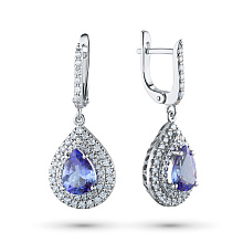 Серьги из белого золота с топазами и бриллиантами (изготовление)