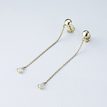 Пусеты из желтого золота с бриллиантами (изготовление)