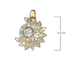 Серьги из желтого золота c бриллиантами выращенными