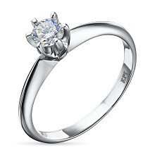 Кольцо из белого золота с бриллиантом