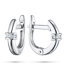 Серьги из белого золота c бриллиантами