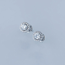 Пусеты из белого золота c бриллиантами