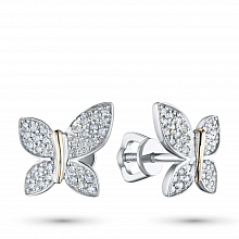 Пусеты из белого золота с бриллиантами (изготовление)