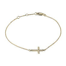 Браслет из желтого золота c бриллиантами выращенными