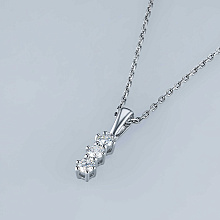 Подвеска из серебра c бриллиантами выращенными