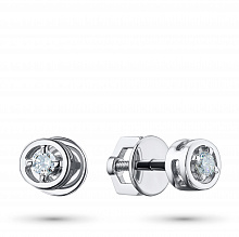 Пусеты из серебра с бриллиантами (изготовление)