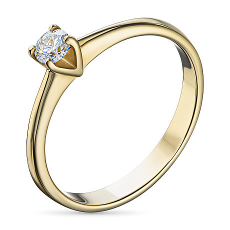 Помолвочное кольцо из желтого золота с бриллиантом