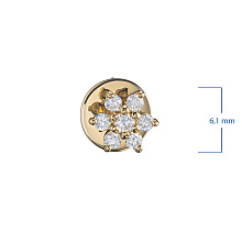 Пусеты из желтого золота c бриллиантами