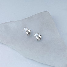 Пусеты из белого золота с бриллиантами (изготовление)