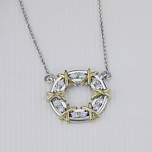 Колье из комбинированного золота с бриллиантами (изготовление)