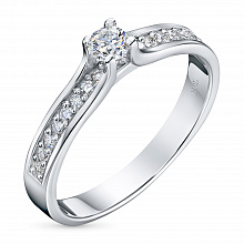 Кольцо из белого золота с бриллиантом (изготовление)