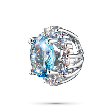 Подвеска из белого золота с топазом и бриллиантами