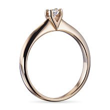 Классическое кольцо из красного золота с бриллиантом