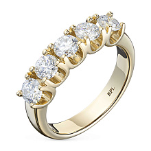 Кольцо из желтого золота c бриллиантами выращенными