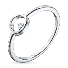 Обручальное кольцо из серебра с бриллиантом