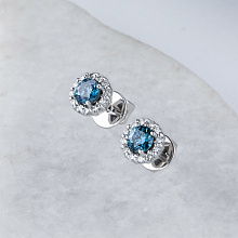 Пусеты из белого золота (изготовление) с бриллиантами