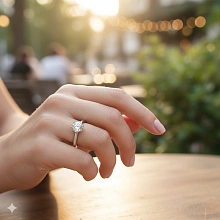 Классическое кольцо из белого золота с бриллиантом