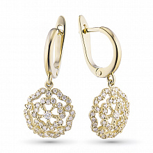 Серьги из желтого золота с бриллиантами (изготовление)