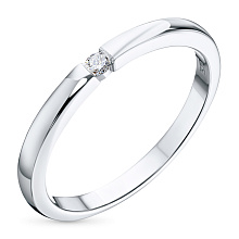 Обручальное кольцо из серебра с бриллиантом