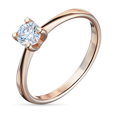 Кольцо из красного золота (изготовление) с бриллиантом