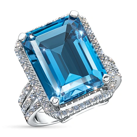 Кольцо из белого золота с топазом