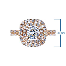 Кольцо из красного золота (изготовление) с бриллиантами