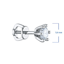 Пусеты из белого золота с бриллиантом