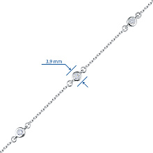 Браслет из серебра c бриллиантами