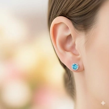 Пусеты из белого золота с топазами и бриллиантами