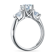 Классическое кольцо из белого золота c бриллиантами