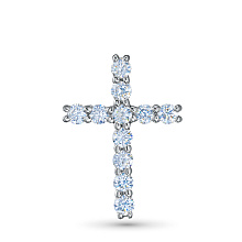 Подвеска из серебра c бриллиантами выращенными