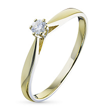 Помолвочное кольцо из желтого золота с бриллиантом (изготовление)